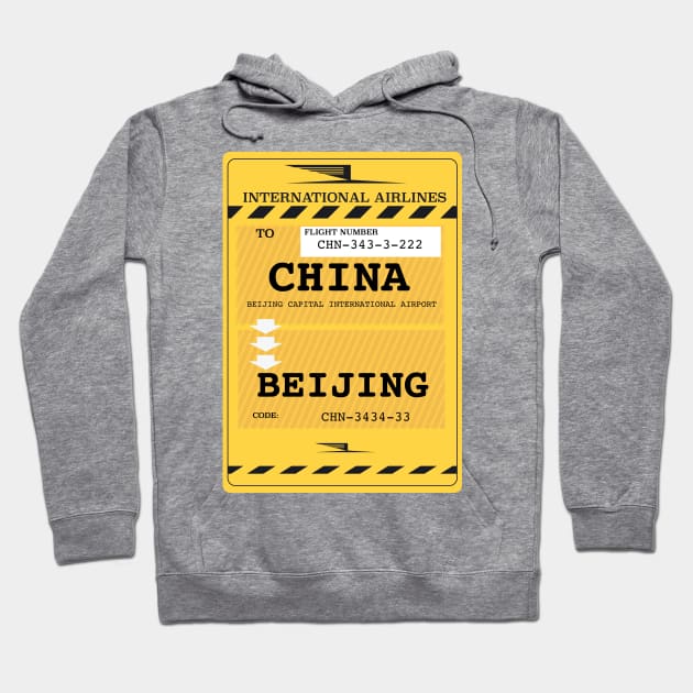 Beijing China travel ticket Hoodie by nickemporium1